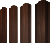 Штакетник М-образный B фигурный Grand Line 0,45 Print Elite Choco Wood TwinColor Центр Кровли
