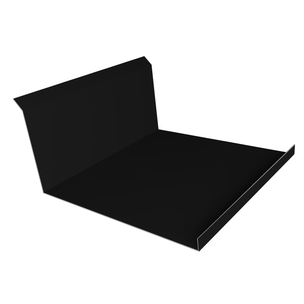 фото Планка примыкания нижняя 20х122х260х15 Grand Line 0,45 Drap ТХ двухсторонний RAL 9005 черный (2м) Центр Кровли картинка Планка примыкания нижняя 20х122х260х15 Grand Line 0,45 Drap ТХ двухсторонний RAL 9005 черный (2м) Центр Кровли