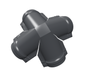 Четверник конька малого полукруглого 0,5 Satin с пленкой RAL 7024 мокрый асфальт Центр Кровли
