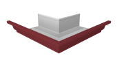 Угол желоба со сварным швом наружный Vortex Project 210мм RAL 3005 красное вино Центр Кровли