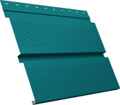 Софит металлический Квадро Брус v01 Grand Line с перфорацией 0,45 PE с пленкой RAL 5021 водная синь Центр Кровли