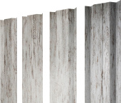 Штакетник М-образный B с прямым резом Grand Line 0,45 Print Elite Snow Wood TwinColor Центр Кровли