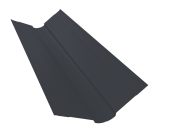 Планка ендовы верхней фигурной 100x100 0,5 PurPro с пленкой RAL 7024 мокрый асфальт (2м) Центр Кровли