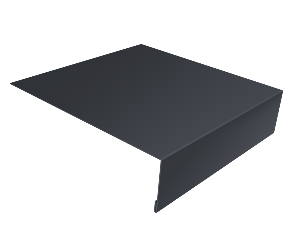 фото Планка лобовая/околооконная простая 190х50 Grand Line 0,45 Drap ТХ двухсторонний RAL 7024 мокрый асфальт (2м) Центр Кровли картинка Планка лобовая/околооконная простая 190х50 Grand Line 0,45 Drap ТХ двухсторонний RAL 7024 мокрый асфальт (2м) Центр Кровли