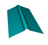 Планка конька прямоугольного 150х30х150 0,45 PE с пленкой RAL 5021 водная синь (3м) Центр Кровли