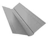 Планка ендовы верхней фигурной 150x150 0,5 Satin с пленкой RAL 9006 бело-алюминиевый (3м) Центр Кровли
