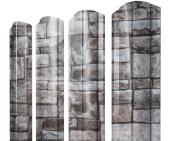 Штакетник Круглый фигурный 0,45 Print Elite Fine Stone TwinColor Центр Кровли
