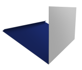 Планка примыкание верхнее к трубе фальц 0,45 PE с пленкой RAL 5002 ультрамариново-синий (3м) Центр Кровли