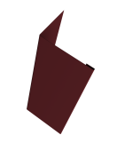 Нащельник (для калиток и ворот) 25х35 жалюзи Milan, Tokyo, Palermo 0,45 PE-Double RAL 3005 красное вино (L2,0) Центр Кровли