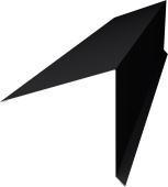 Планка конька односкатной кровли 180х160 Grand Line 0,5 PurLite матовый RAL 9005 черный (3м) Центр Кровли