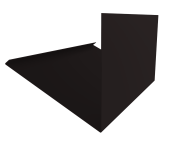 Планка примыкание верхнее к трубе фальц 0,45 Drap-double TX RAL 9005 черный (3м) Центр Кровли