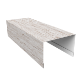 Крышка для забора из сайдинга (Квадро брус, Вертикаль) 0,45 Print Elite Snow Wood TwinColor (2,54м) Центр Кровли