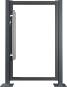 Калитка Жалюзи Puma Lock 1,68х1 прямоугольный фланец 230х230 RAL 7024 электромеханический замок Полис 18 без заполнения тип А Центр Кровли