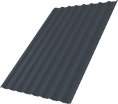 Профнастил С20B Grand Line 0,5 GreenCoat Pural БТ матовый RR 23 темно-серый (RAL 7024 мокрый асфальт) Центр Кровли