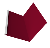 Планка примыкания 115х115 Фартук S4 пристенный уголовой 0,45 PE с пленкой RAL 3003 рубиново-красный (2м) Центр Кровли