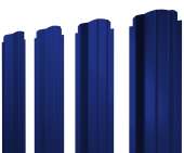 Штакетник П-образный B фигурный 0,45 PE RAL 5002 ультрамариново-синий Центр Кровли