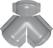 Тройник Y конька полукруглого Grand Line 0,45 Drap с пленкой RAL 7004 сигнальный серый Центр Кровли