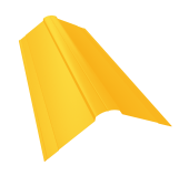 Планка конька фигурного 150x150 0,45 PE с пленкой RAL 1018 цинково-желтый (3м) Центр Кровли