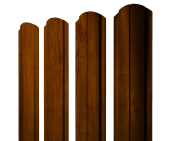 Штакетник Полукруглый Slim фигурный 0,4 Print Premium Golden Wood Intense FTC Центр Кровли