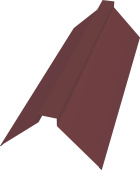 Планка конька плоского 115х30х115 Grand Line 0,45 ПЭ двухсторонний с пленкой RAL 3005 красное вино (3м) Центр Кровли