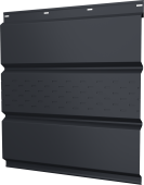 Софит металлический Классик Grand Line центральная перфорация 0,5 Rooftop Бархат с пленкой RAL 7024 мокрый асфальт Центр Кровли