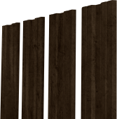 Штакетник Twin XL с прямым резом Grand Line 0,45 Print Elite Antique Wood TwinColor Центр Кровли