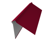 Планка конька плоского 220х50х220 0,45 PE с пленкой RAL 3003 рубиново-красный (3м) Центр Кровли