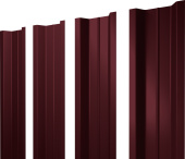 Штакетник П-образный B с прямым резом Grand Line 0,45 Drap TR RAL 3005 красное вино Центр Кровли