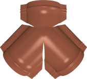 Тройник Y конька полукруглого Grand Line 0,45 Drap СТ с пленкой RAL 8004 терракота Центр Кровли