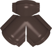 Тройник Y конька полукруглого Grand Line 0,5 Атлас с пленкой RAL 8017 шоколад Центр Кровли