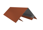 Планка угла внешнего составная верхняя Экобрус Grand Line 0,5 Сатин матовый RAL 8004 терракота (3м) Центр Кровли