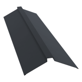 Планка конька плоского 150х40х150 Grand Line 0,4 ПЭ двухсторонний с пленкой RAL 7024 мокрый асфальт (3м) Центр Кровли