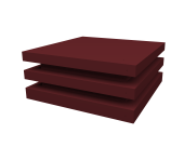 Колпак на столб плоский елка 390х390мм 0,45 PE с пленкой RAL 3005 красное вино Центр Кровли