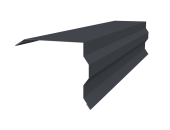 Планка торцевая фигурная 100х85 Grand Line 0,5 Атлас с пленкой RAL 7024 мокрый асфальт (3м) Центр Кровли