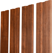 Штакетник Twin XL с прямым резом Grand Line 0,45 Print-Double Premium Golden Wood Intense F Центр Кровли
