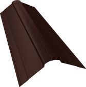 Планка конька фигурного 100х100 Grand Line 0,5 Drap ТХ RAL 8017 шоколад (2м) Центр Кровли