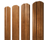 Штакетник Twin фигурный 0,45 Print-Double Elite Golden Wood Центр Кровли
