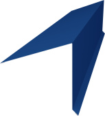 Планка конька односкатной кровли 180х160 Grand Line 0,7 ПЭ с пленкой RAL 5005 сигнальный синий (3м) Центр Кровли