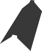 Планка конька плоского 115х30х115 Grand Line 0,45 Drap СТ RAL 9005 черный (3м) Центр Кровли