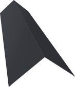 Планка конька плоского 145х145 Grand Line 0,5 Сатин с пленкой RAL 7024 мокрый асфальт (3м) Центр Кровли