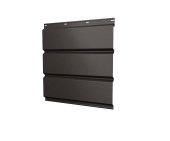 Софит металлический без перфорации 0,5 Satin с пленкой RR 32 темно-коричневый Центр Кровли