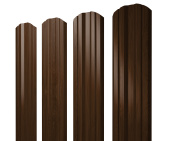Штакетник Twin фигурный 0,45 Print Elite Choco Wood TwinColor Центр Кровли