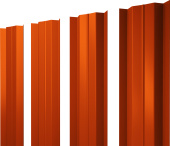 Штакетник М-образный B с прямым резом Grand Line 0,45 PE RAL 2004 оранжевый Центр Кровли