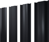 Штакетник М-образный B с прямым резом Grand Line 0,5 Satin Matt RAL 7024 мокрый асфальт Центр Кровли