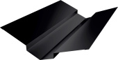 Планка ендовы верхней 88х43х43х88 Grand Line 0,5 Velur RAL 9005 черный (3м) Центр Кровли