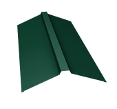 Планка конька прямоугольного 150х30х150 0,5 Satin с пленкой RAL 6005 зеленый мох (3м) Центр Кровли