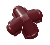 Четверник конька малого полукруглого 0,5 Satin с пленкой RAL 3005 красное вино Центр Кровли