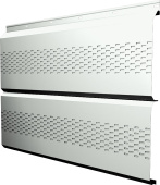 Софит металлический ЭкоБрус новый Grand Line c перфорацией 0,45 Drap RAL 9003 сигнальный белый Центр Кровли