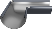 Угол желоба универсальный Optima 90гр 185мм RAL 7024 Центр Кровли