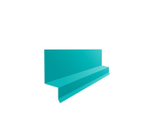 Отлив верхний фальц 0,45 PE с пленкой RAL 5021 водная синь (3м) Центр Кровли